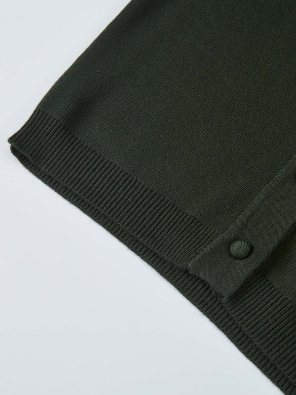 Basic Crew Knit Cardigan 17"- Green