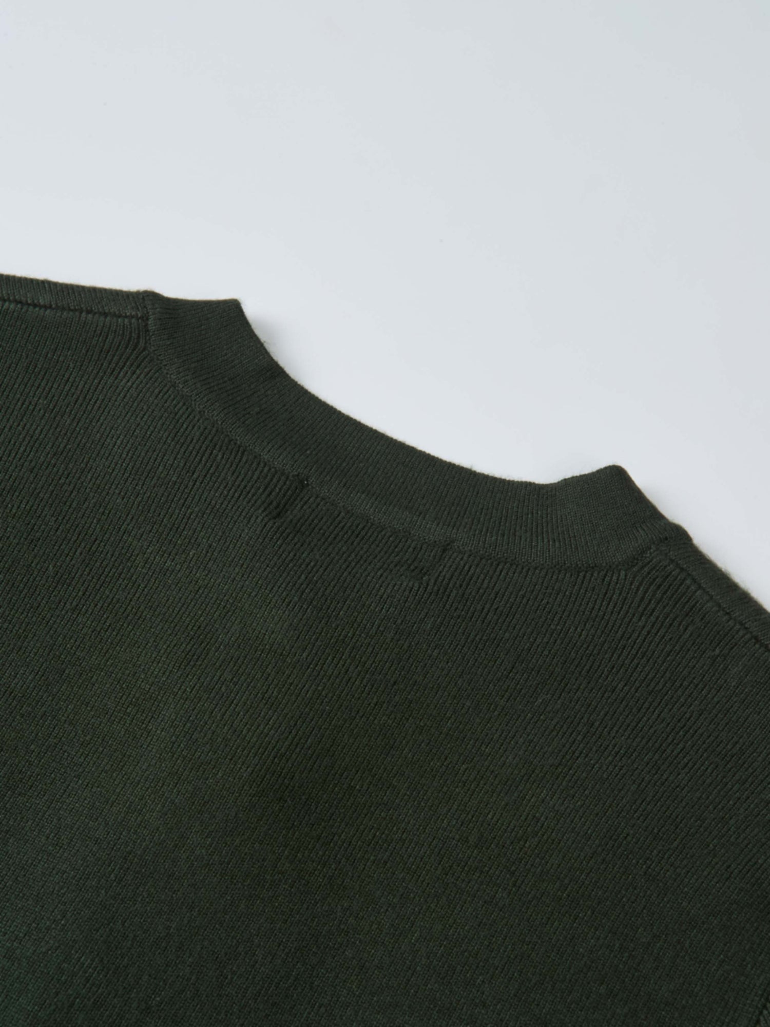 Basic Crew Knit Cardigan 17"- Green
