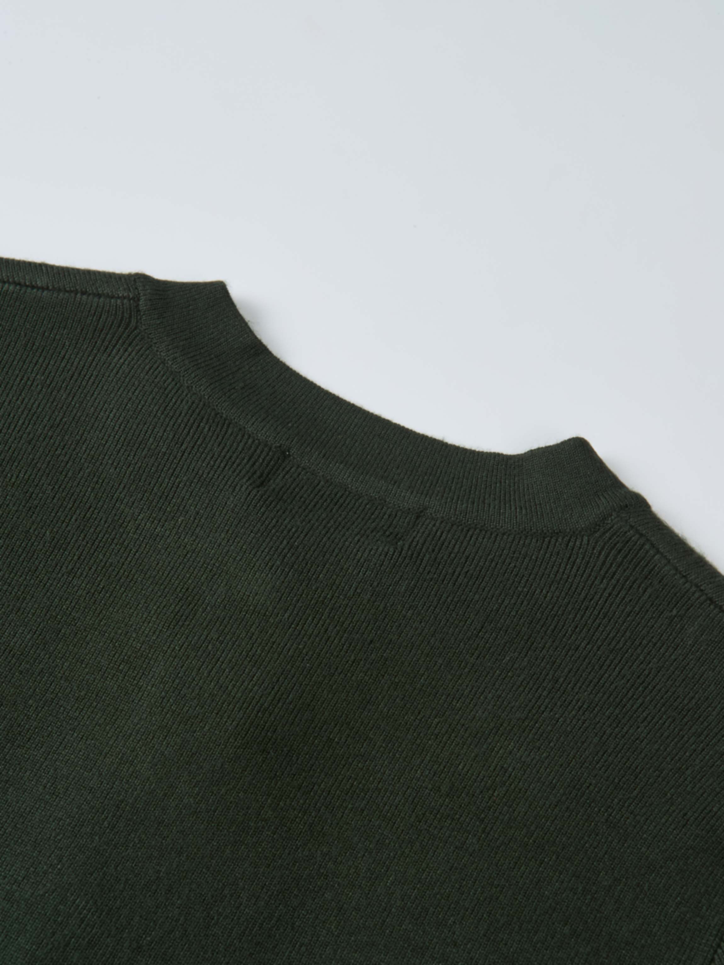 Basic Crew Knit Cardigan 17"- Green