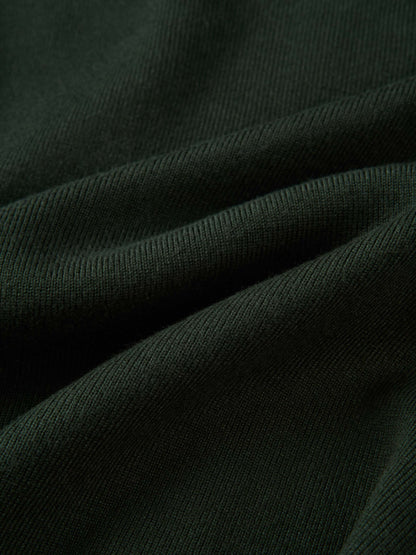 Basic Crew Knit Cardigan 17"- Green