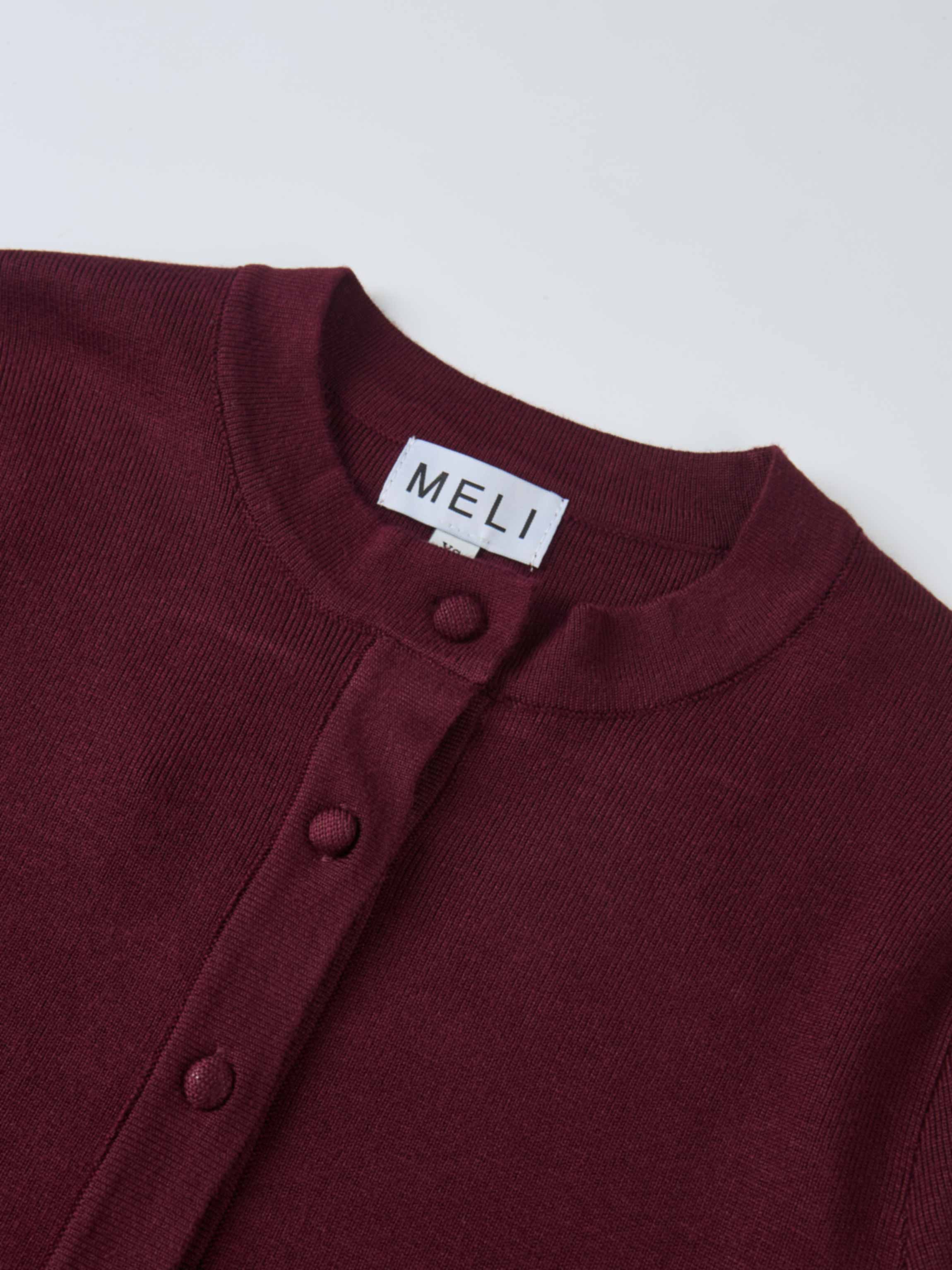 Basic Crew Knit Cardigan 17"- Burgundy