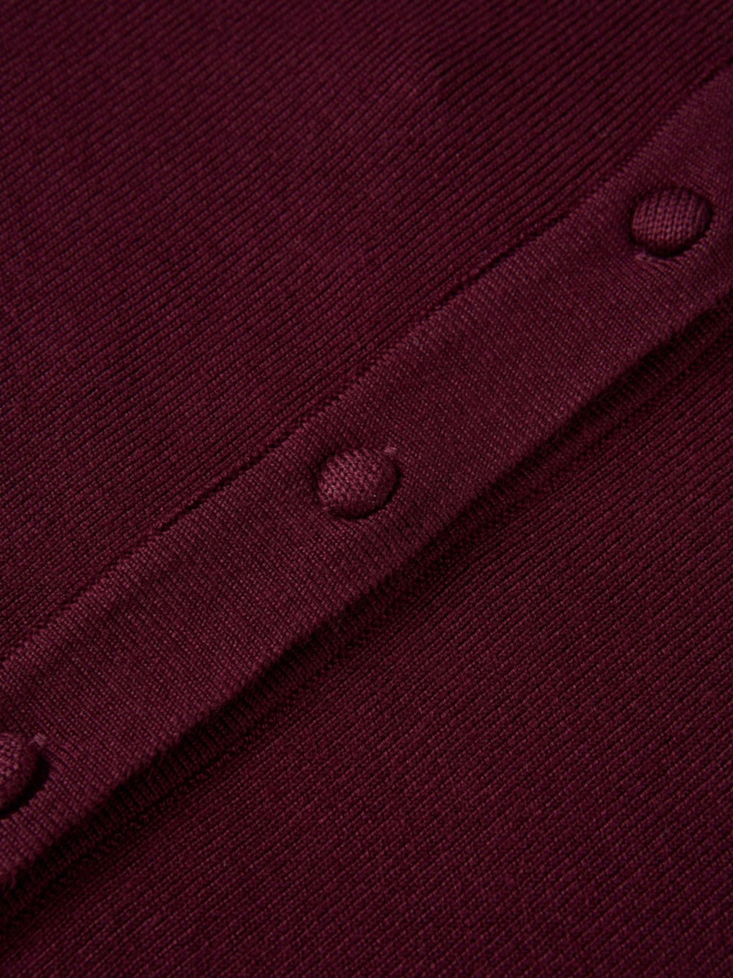 Basic Crew Knit Cardigan 17"- Burgundy