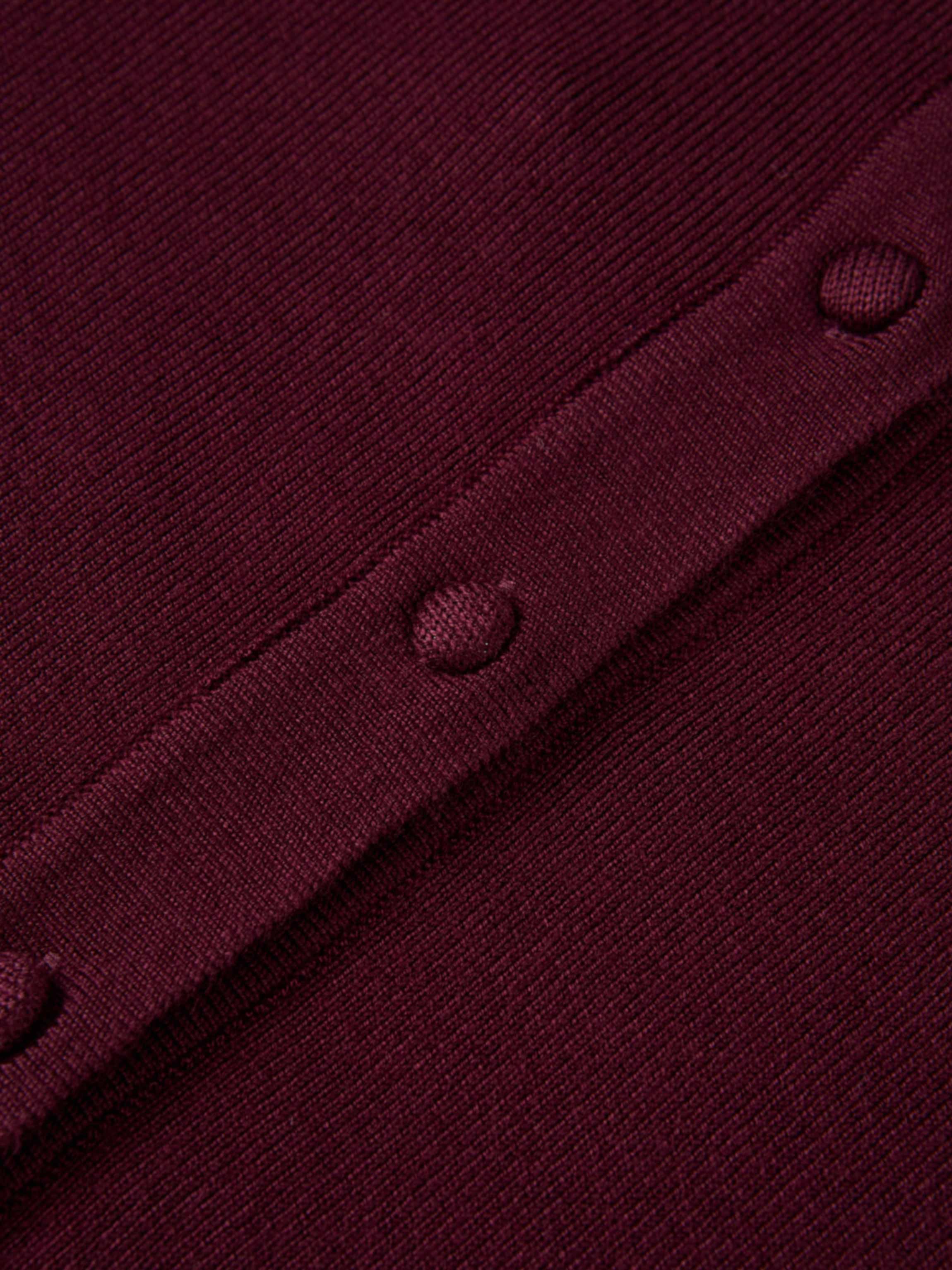 Basic Crew Knit Cardigan 17"- Burgundy