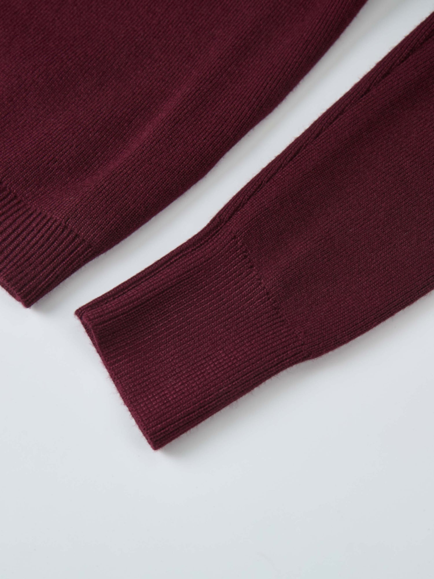 Basic Crew Knit Cardigan 17"- Burgundy