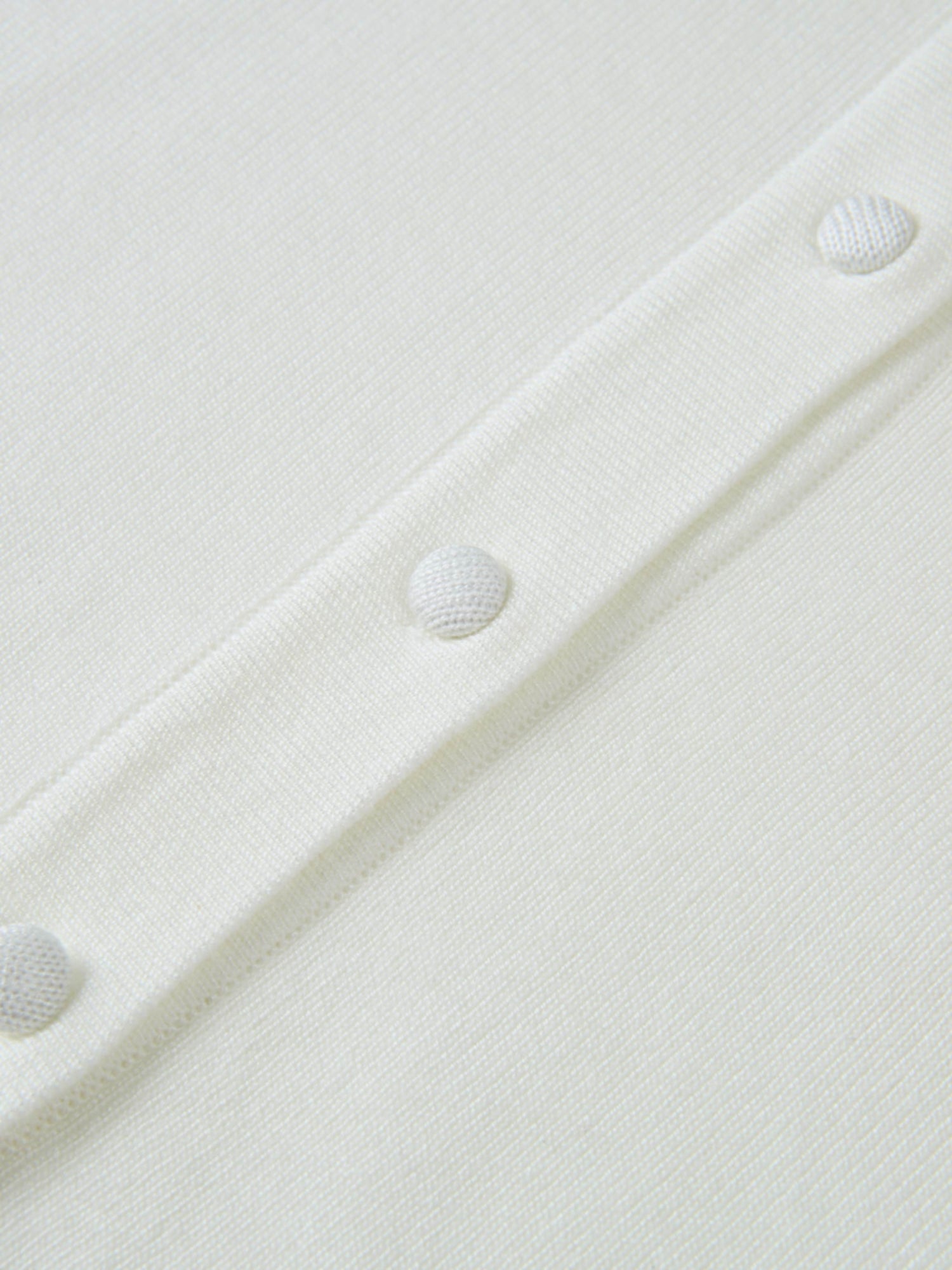 Basic Crew Knit Cardigan 17"- Cream