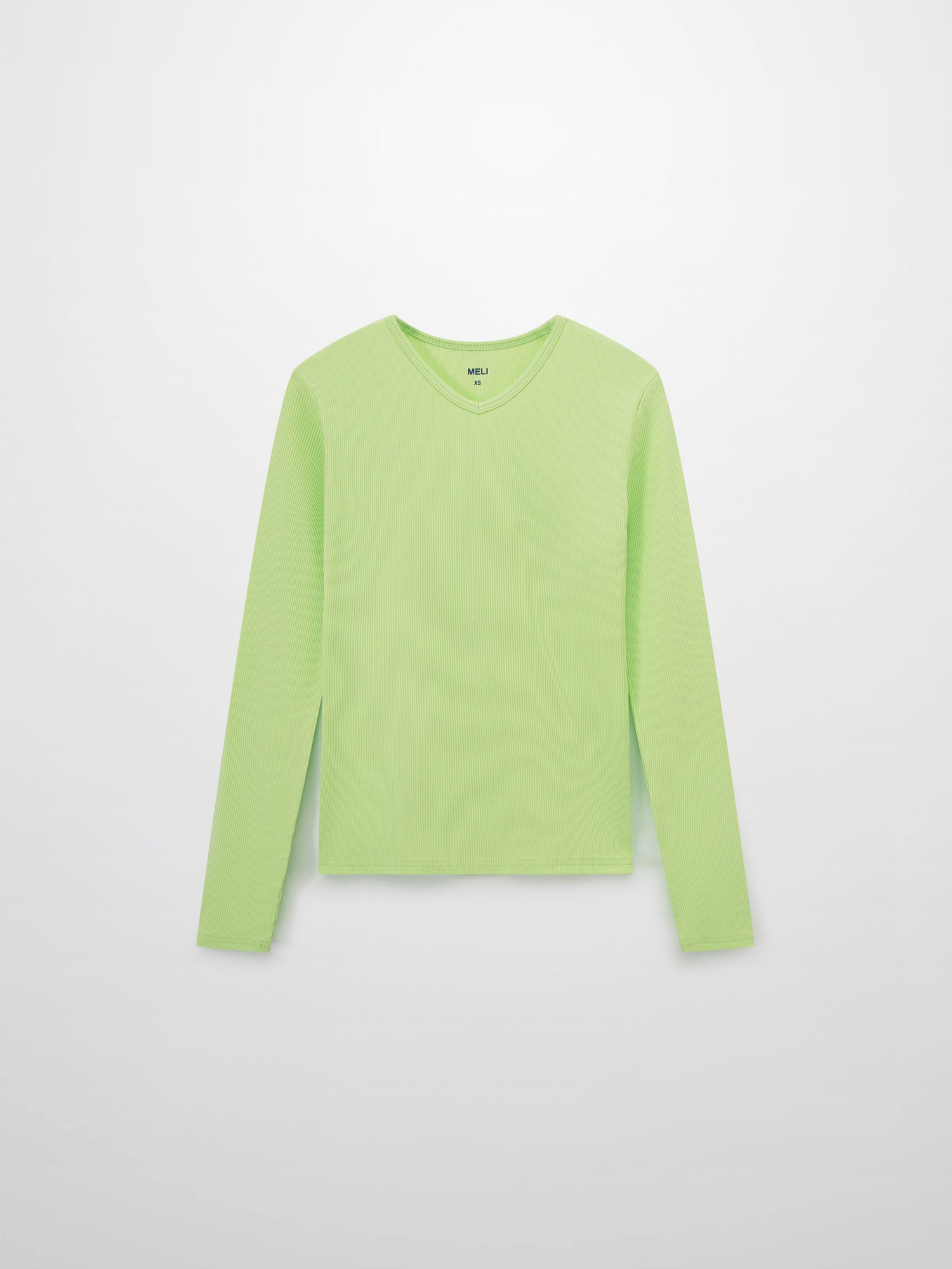 Soft Ribbed High V Tee-Bright Lime