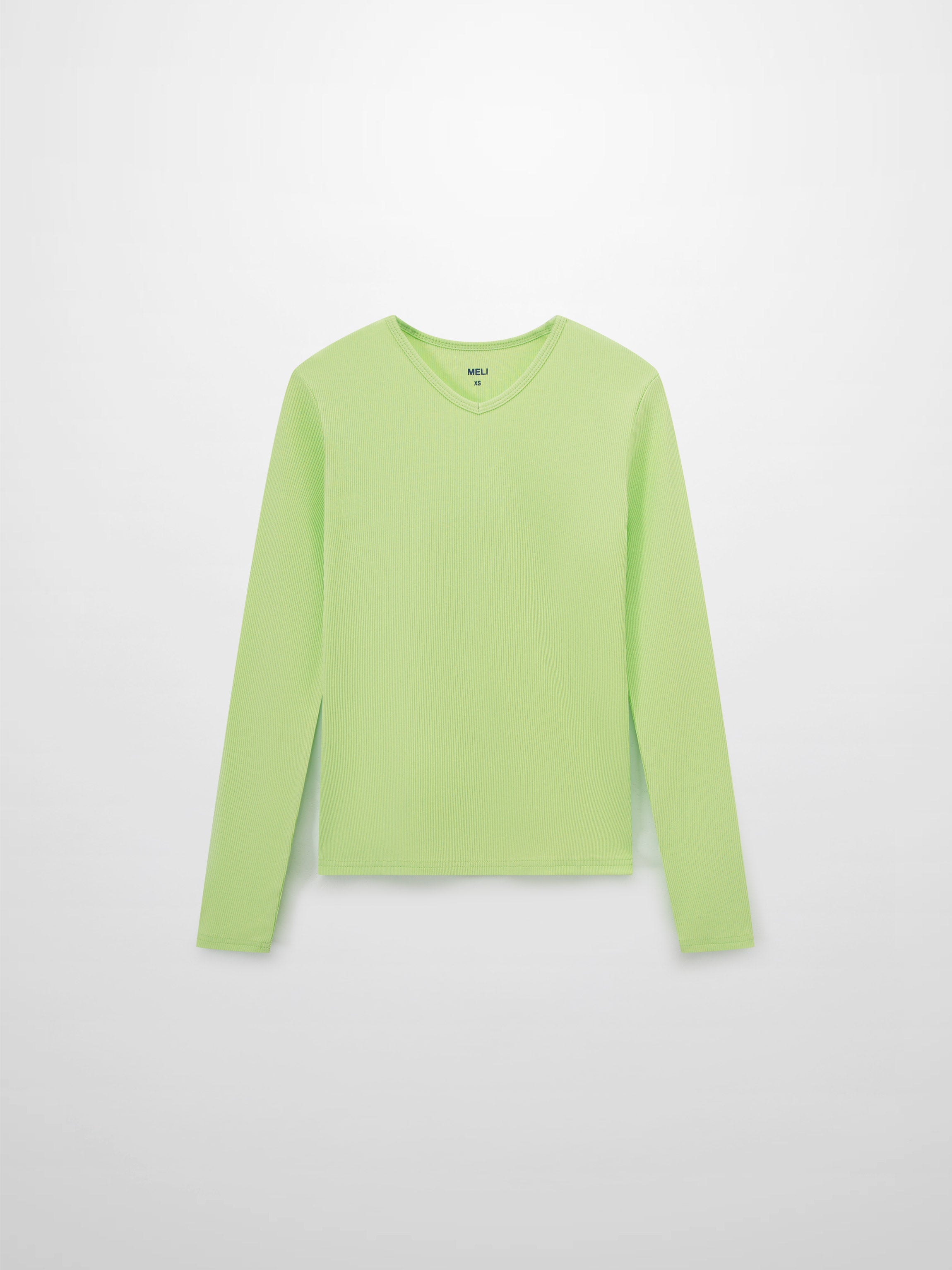 Soft Ribbed High V Tee-Bright Lime