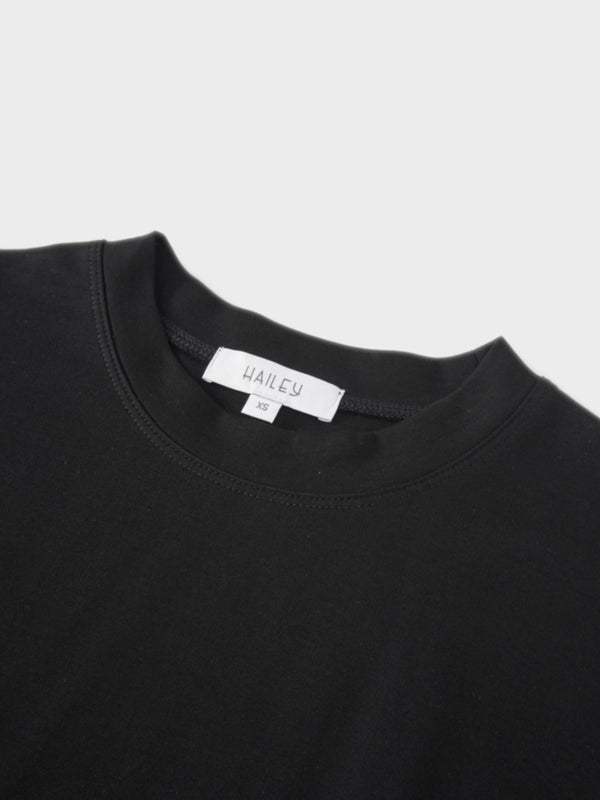 Side Tie T-Shirt Dress-Black