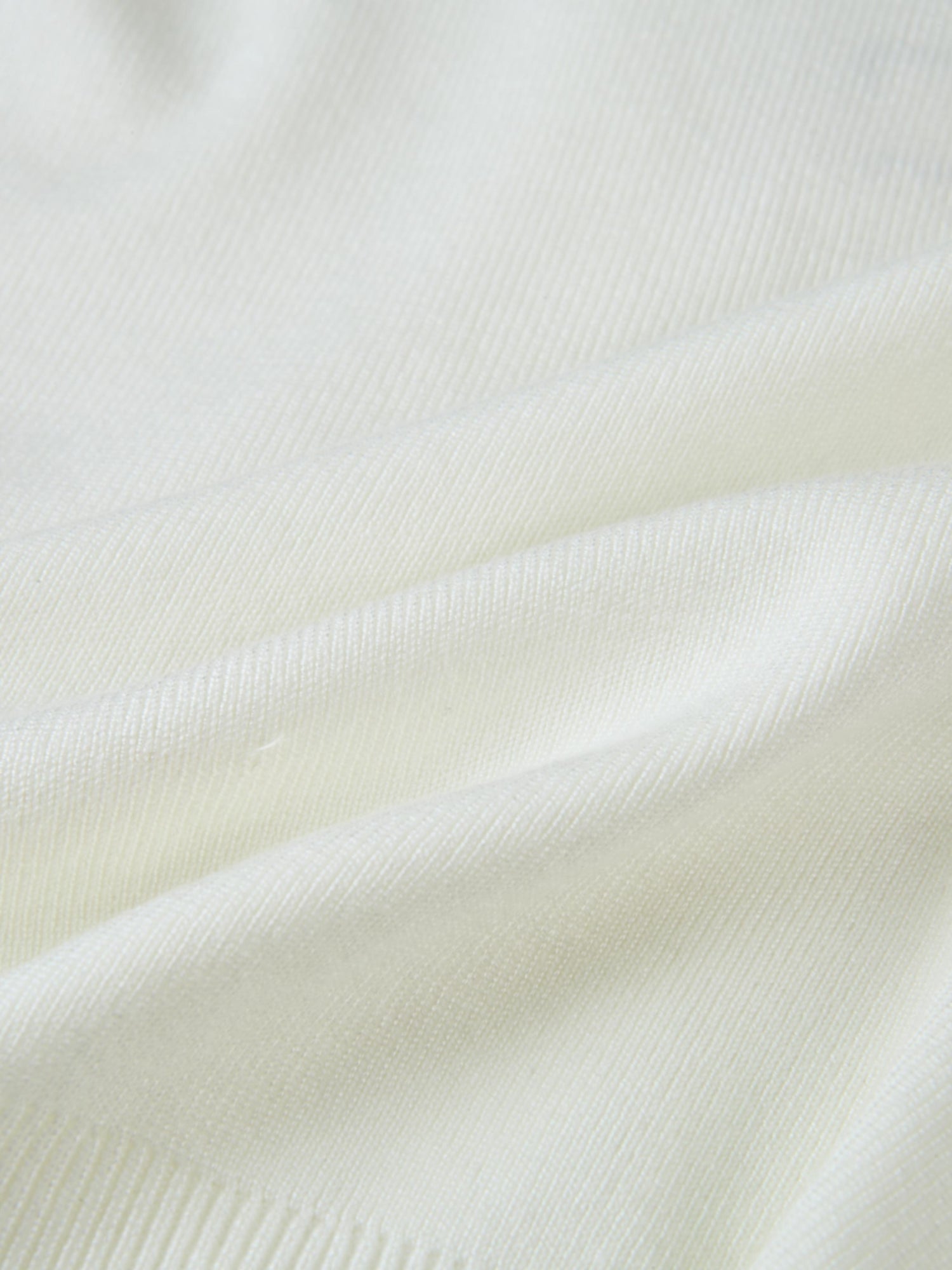 Basic Crew Knit Cardigan 17"- Cream