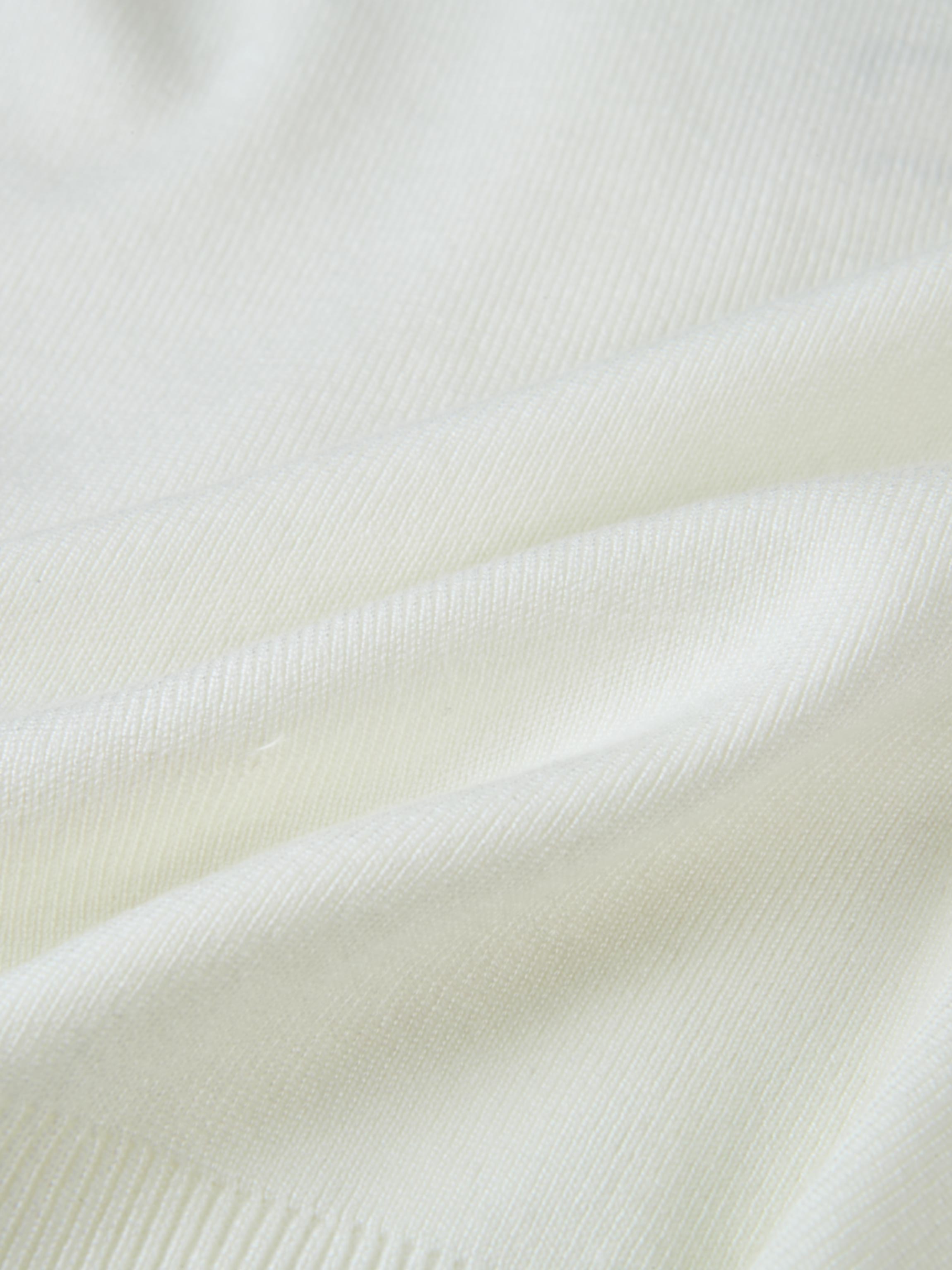 Basic Crew Knit Cardigan 17"- Cream