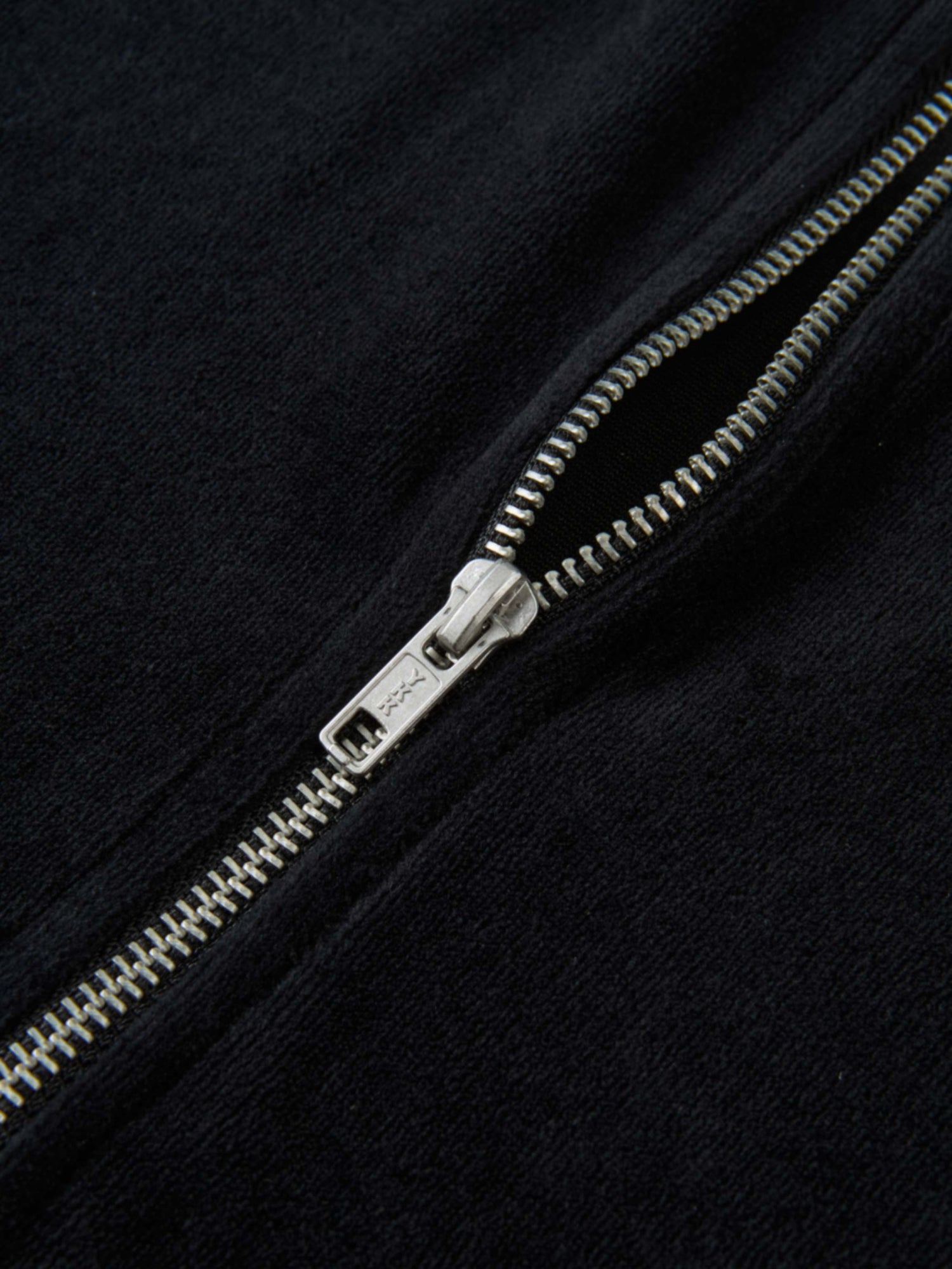 Velour Full Zip Hoodie - Black