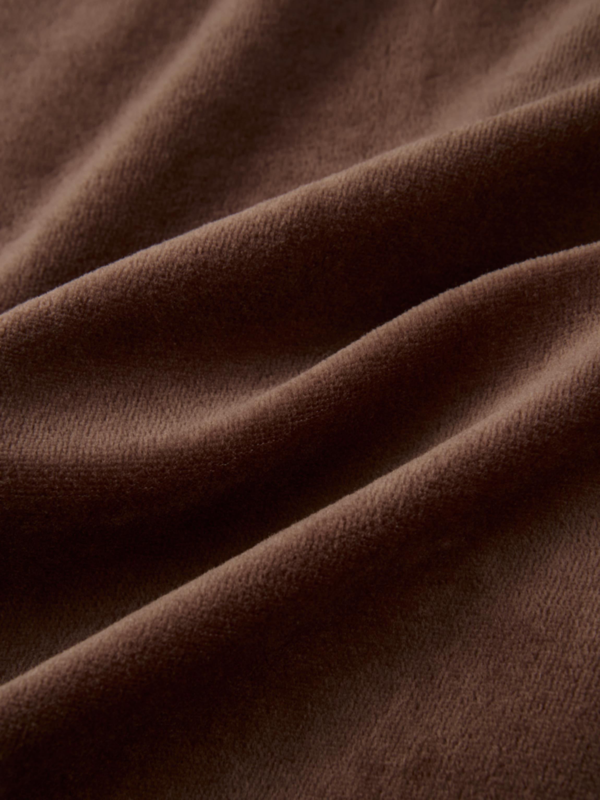 Velour Full Zip Hoodie - Brown