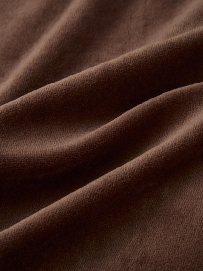 Velour Full Zip Hoodie - Brown