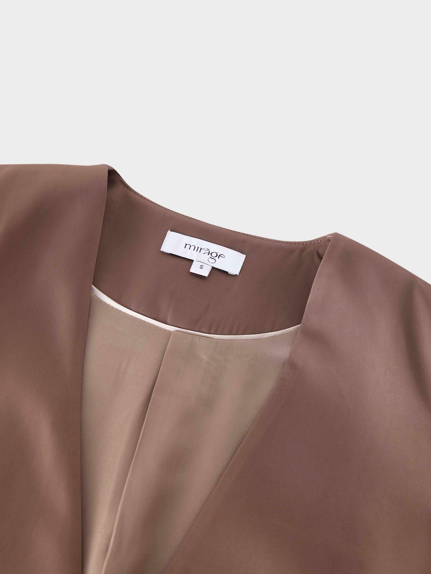 Satin Evening Blazer-Taupe