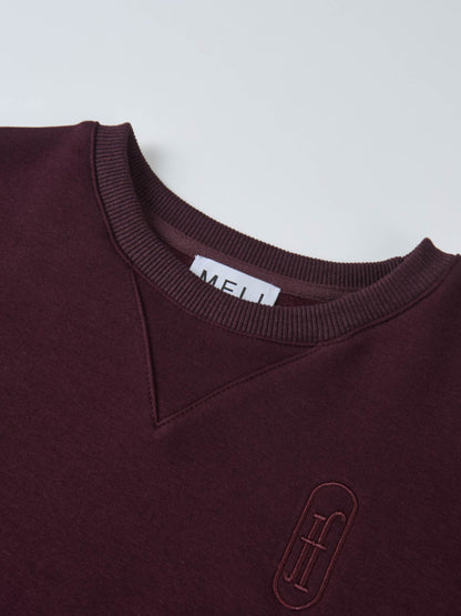 Embroidered Logo Sweatshirt - Deep Burgundy