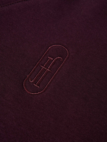 Embroidered Logo Sweatshirt - Deep Burgundy