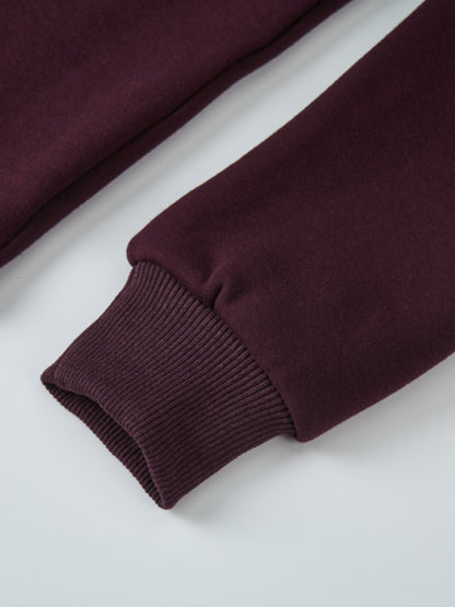 Embroidered Logo Sweatshirt - Deep Burgundy