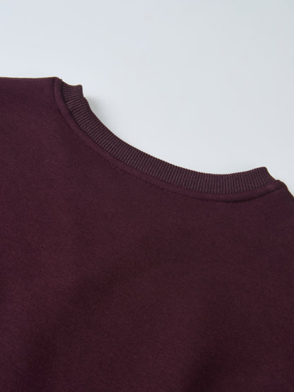 Embroidered Logo Sweatshirt - Deep Burgundy