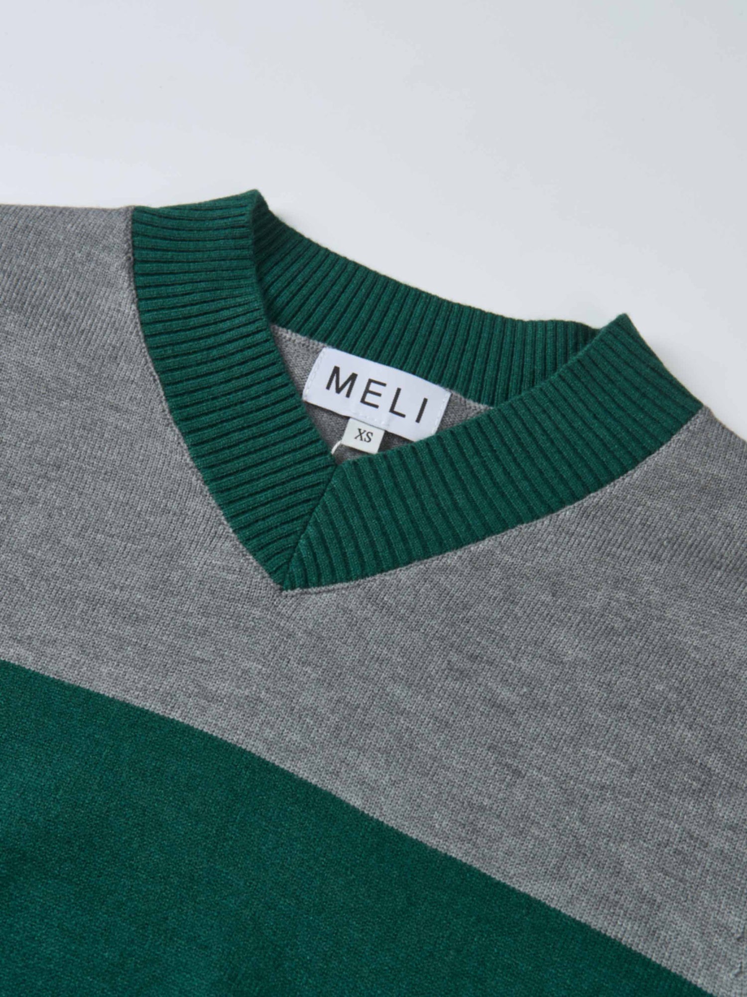 Sweater Top Pleated Dress - Grey/Green