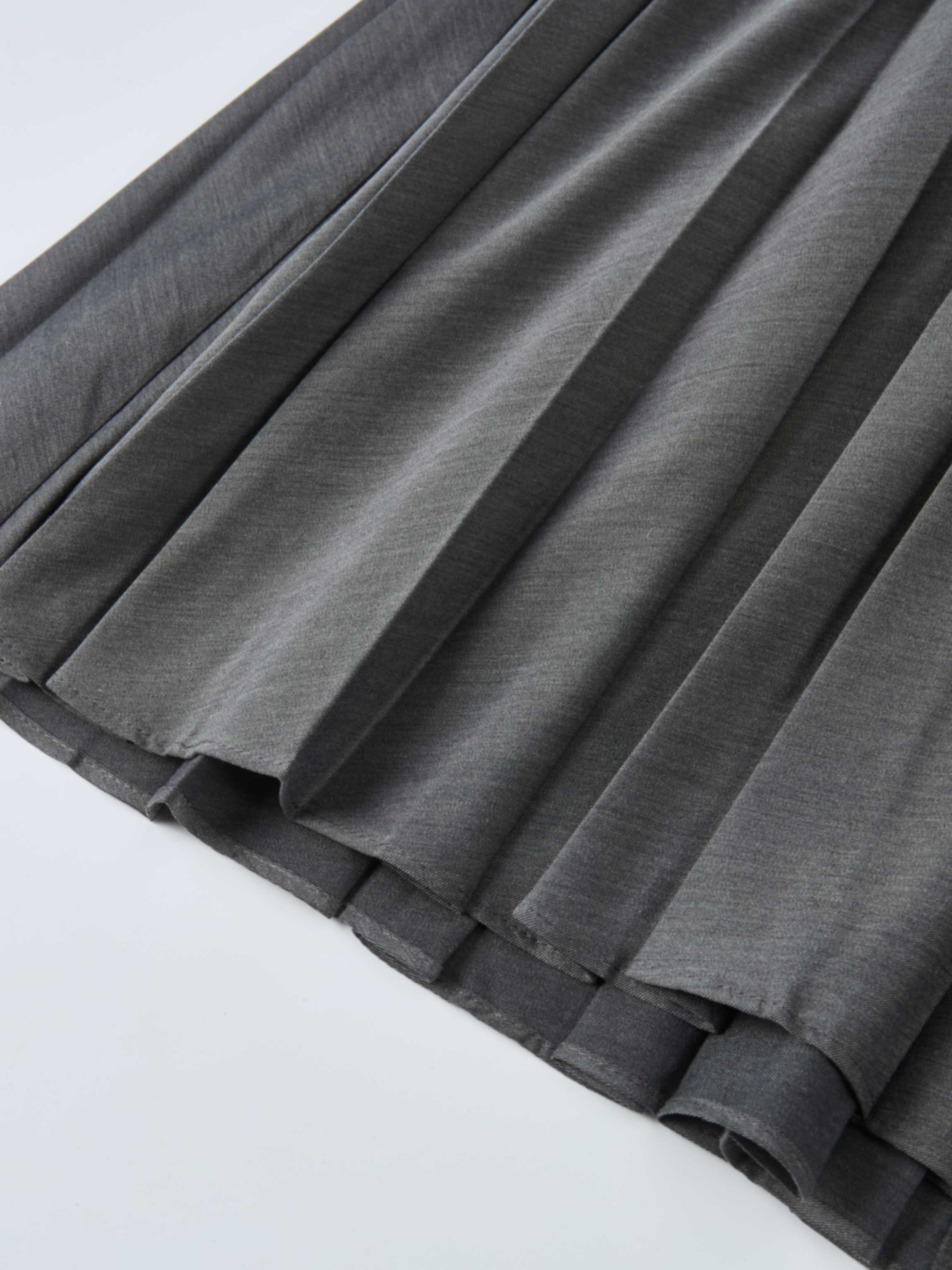Sweater Top Pleated Dress - Grey/Green