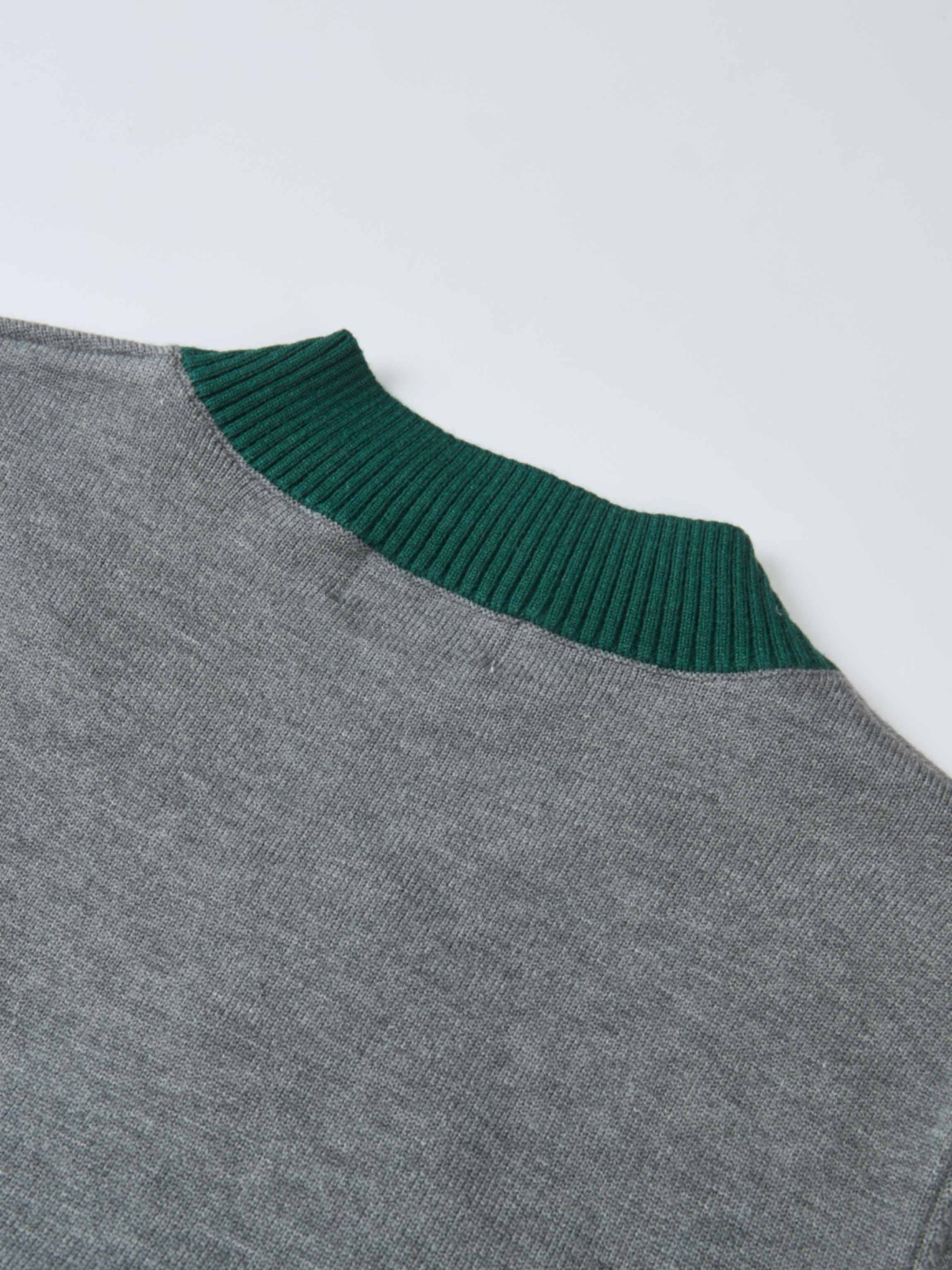 Sweater Top Pleated Dress - Grey/Green