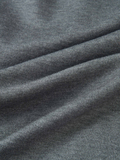Sweater Top Pleated Dress - Grey/Green