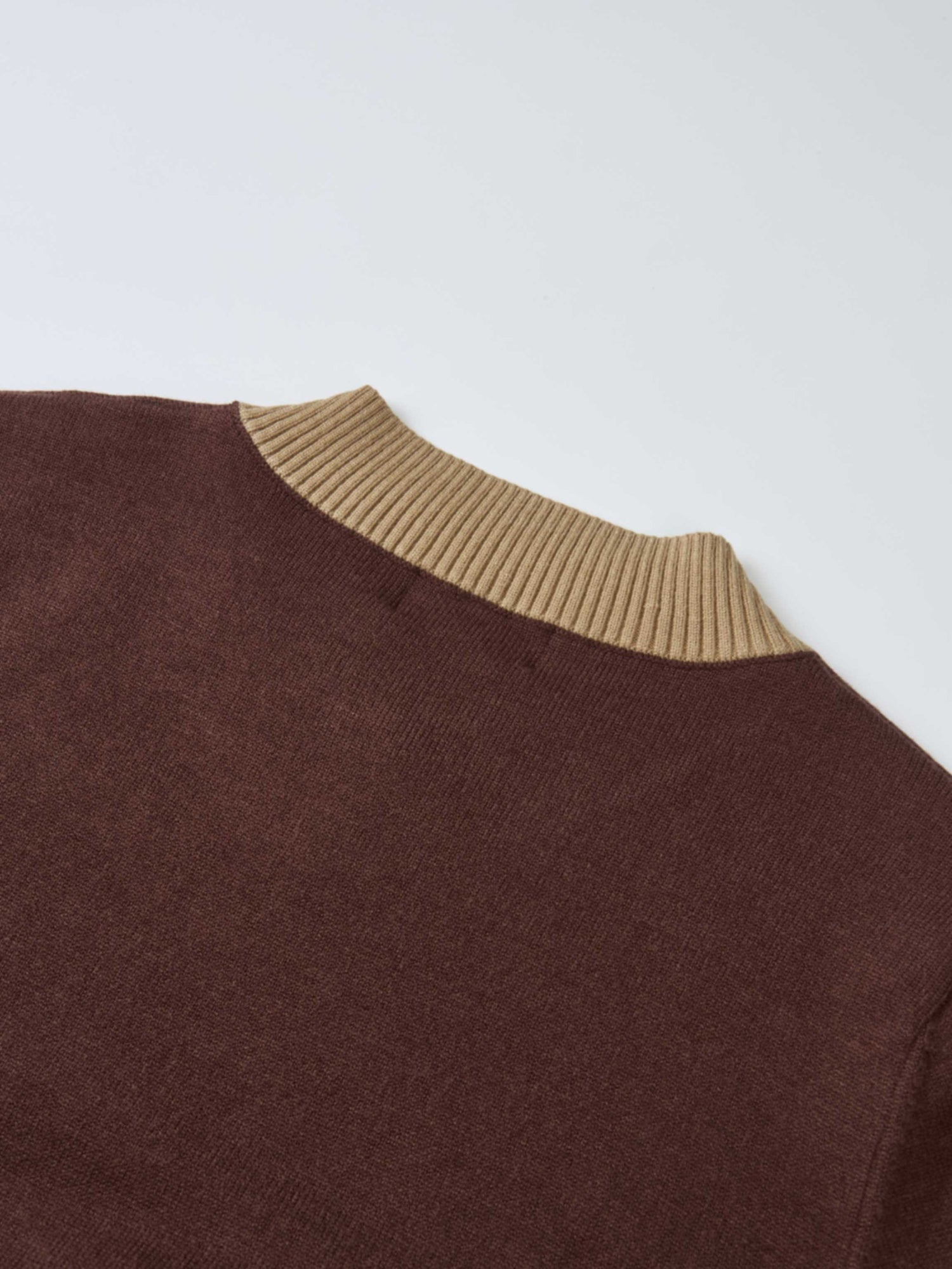 Sweater Top Pleated Dress - Brown/Tan