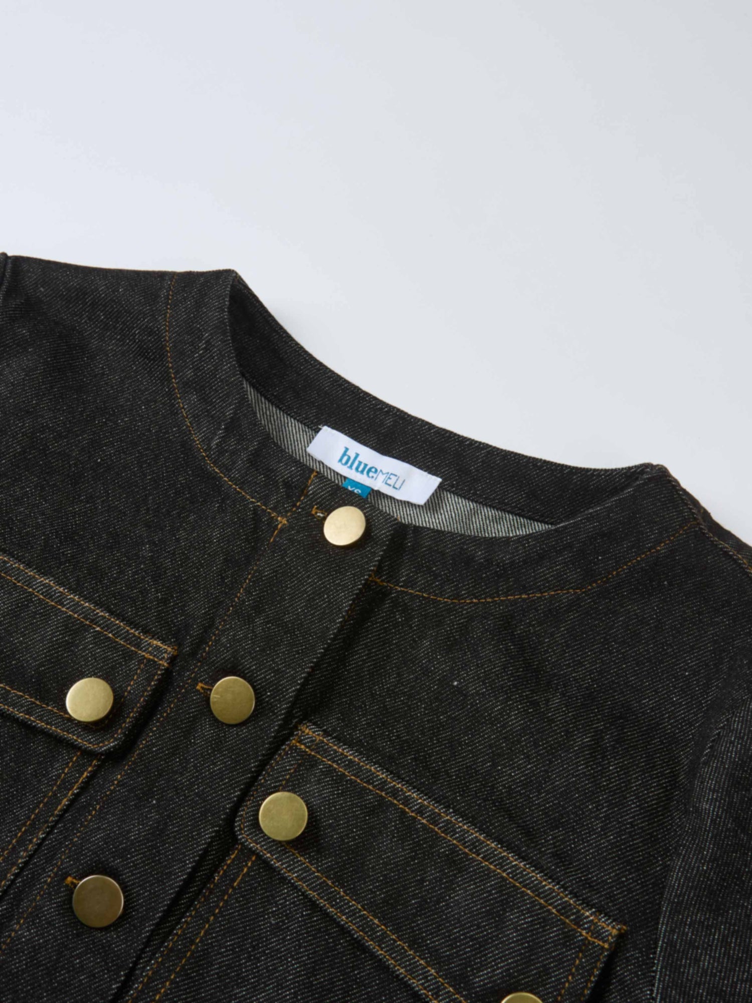 Crop Denim Jacket - Black