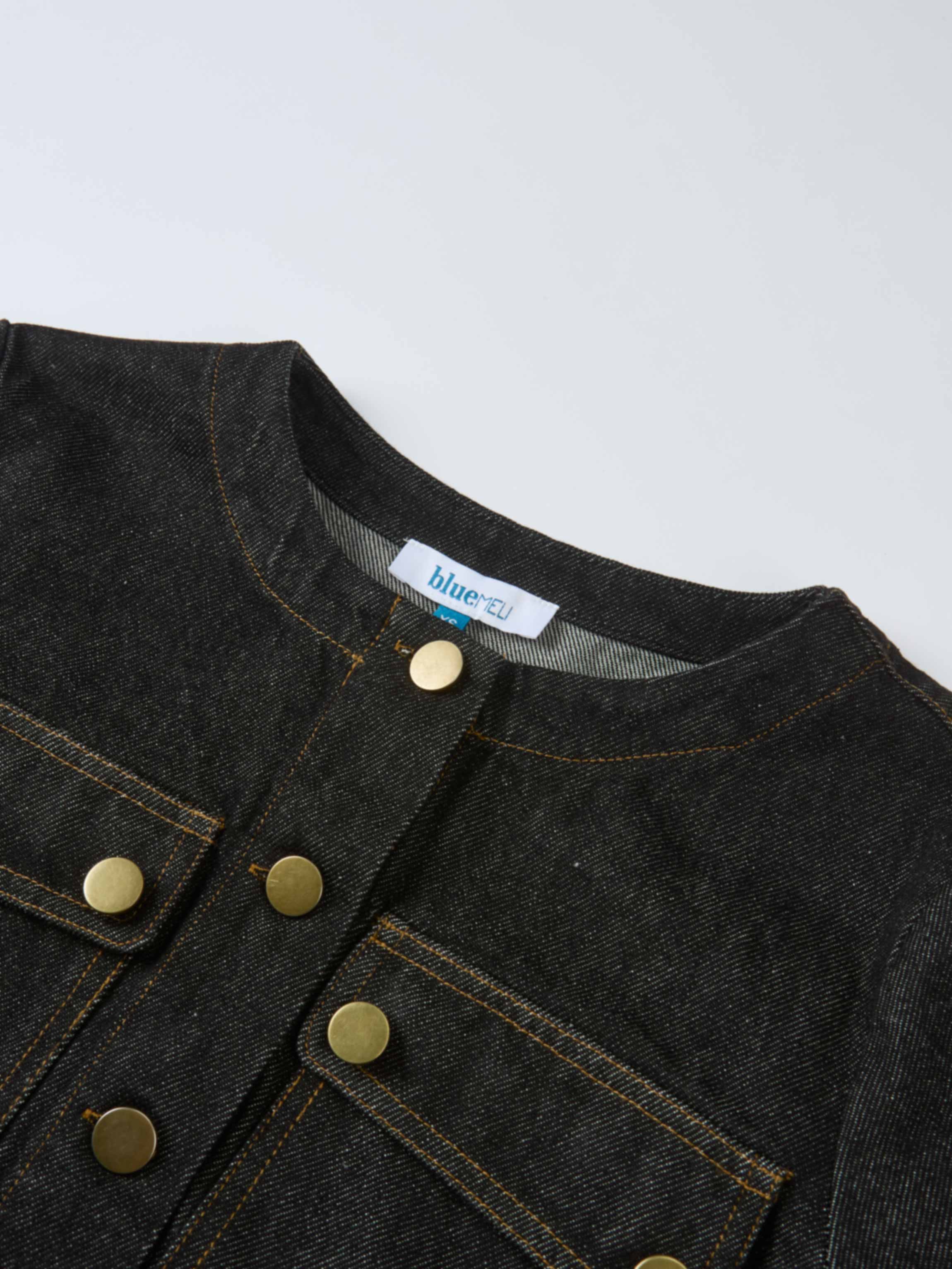 Crop Denim Jacket - Black