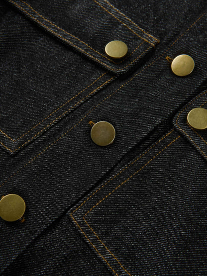 Crop Denim Jacket - Black