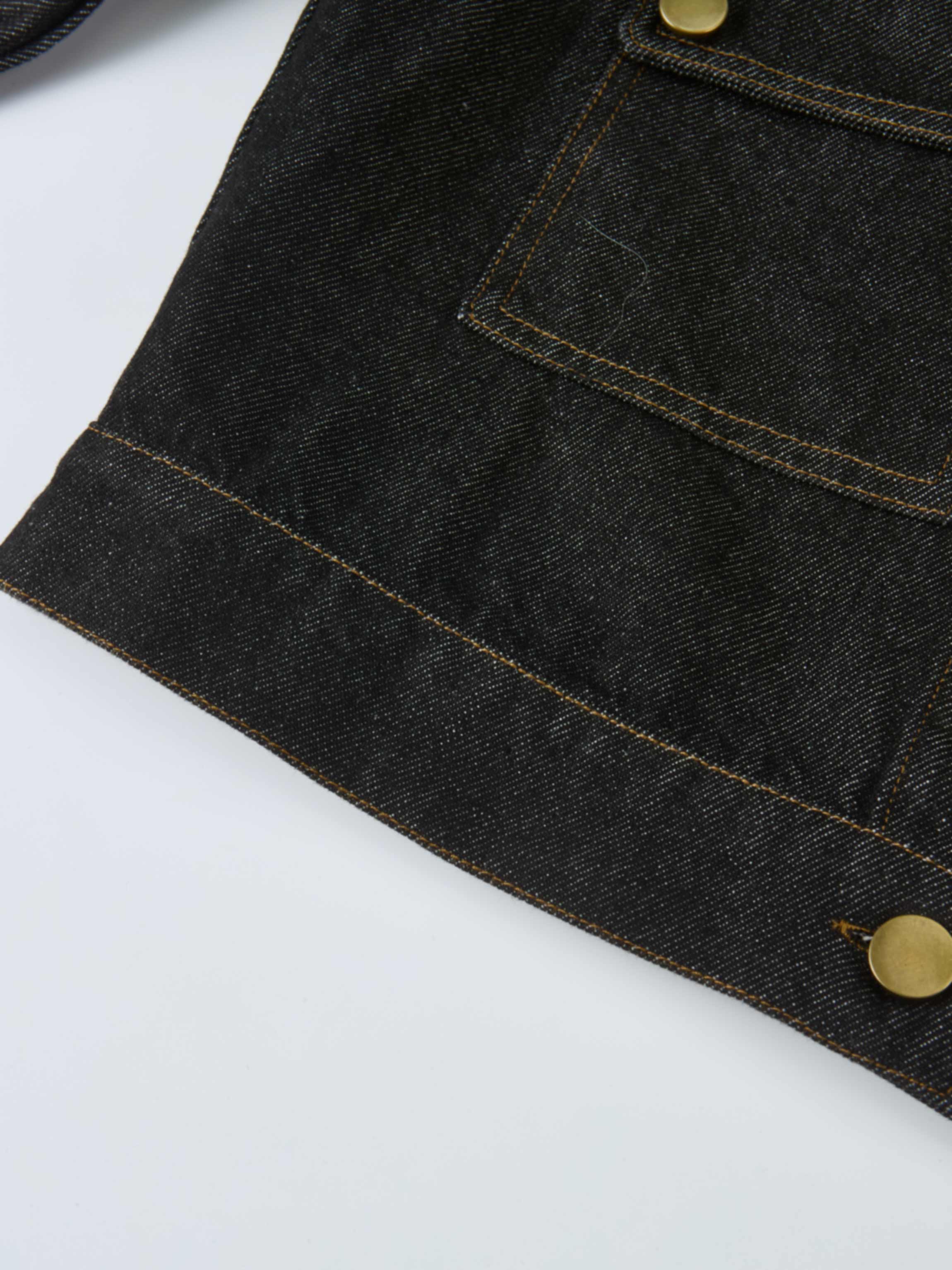 Crop Denim Jacket - Black