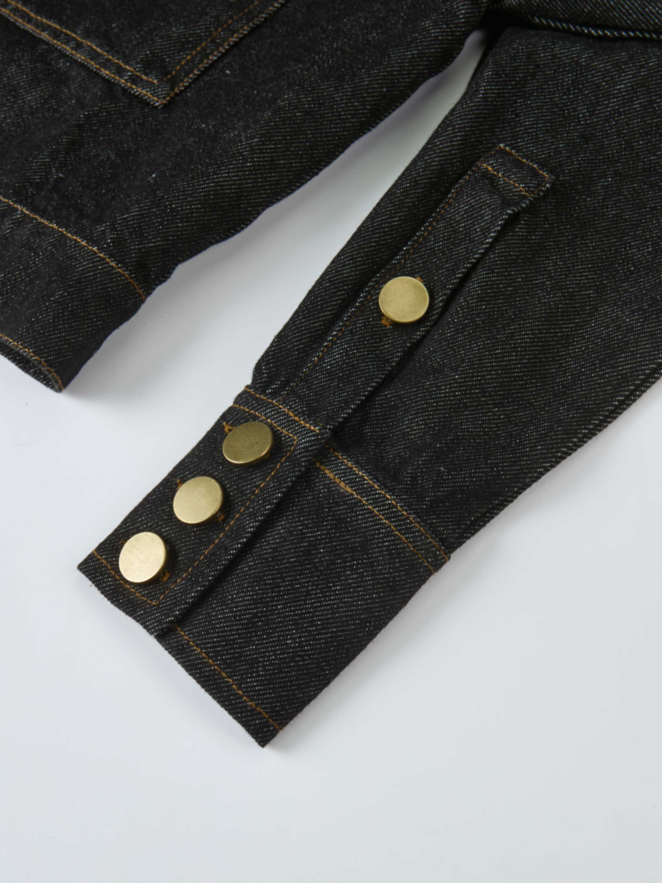 Crop Denim Jacket - Black