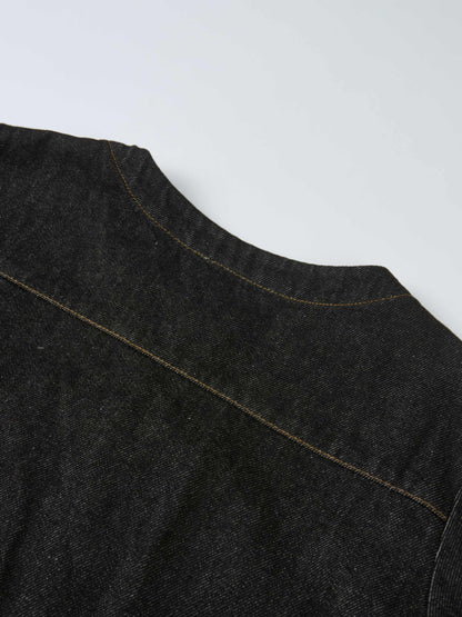 Crop Denim Jacket - Black