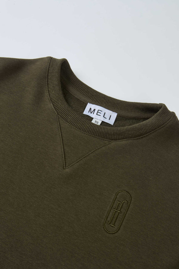 Embroidered Logo Sweatshirt - Olive