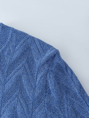 Wave Stripe Sweater-Navy Heathered