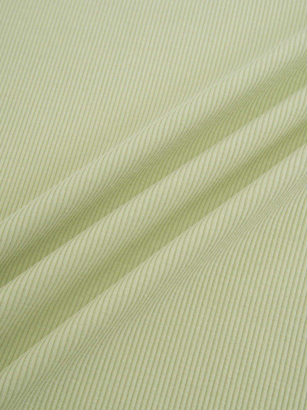 Soft Ribbed High V Tee-Muted Lime