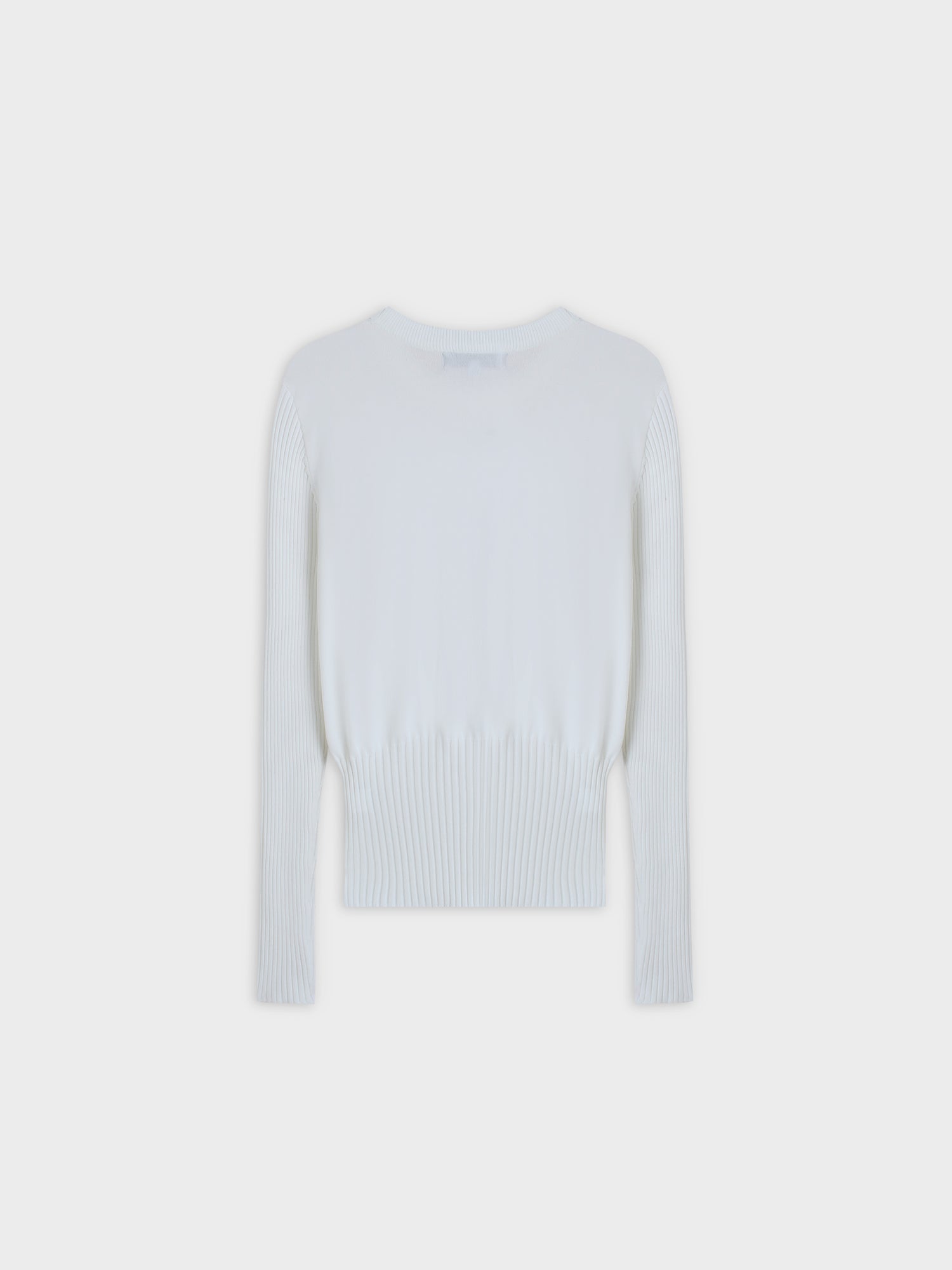 RIBBED WAISTED SWEATER-WHITE