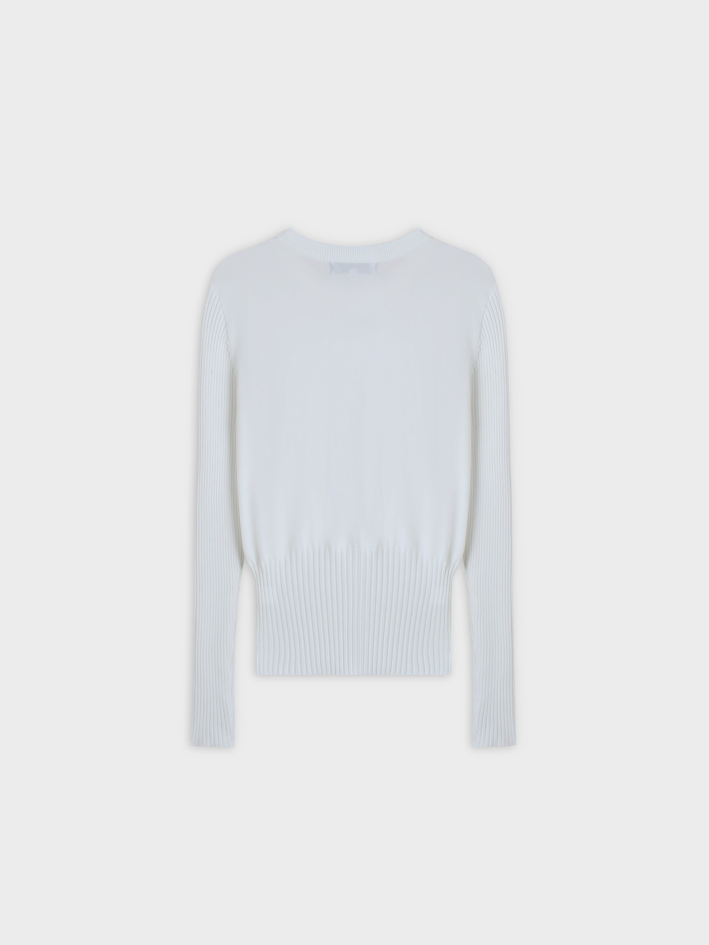 RIBBED WAISTED SWEATER-WHITE