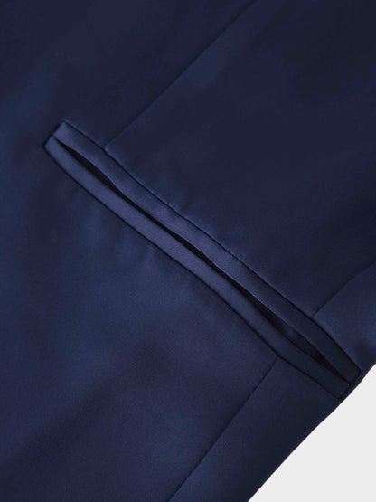 Satin Evening Blazer-Navy