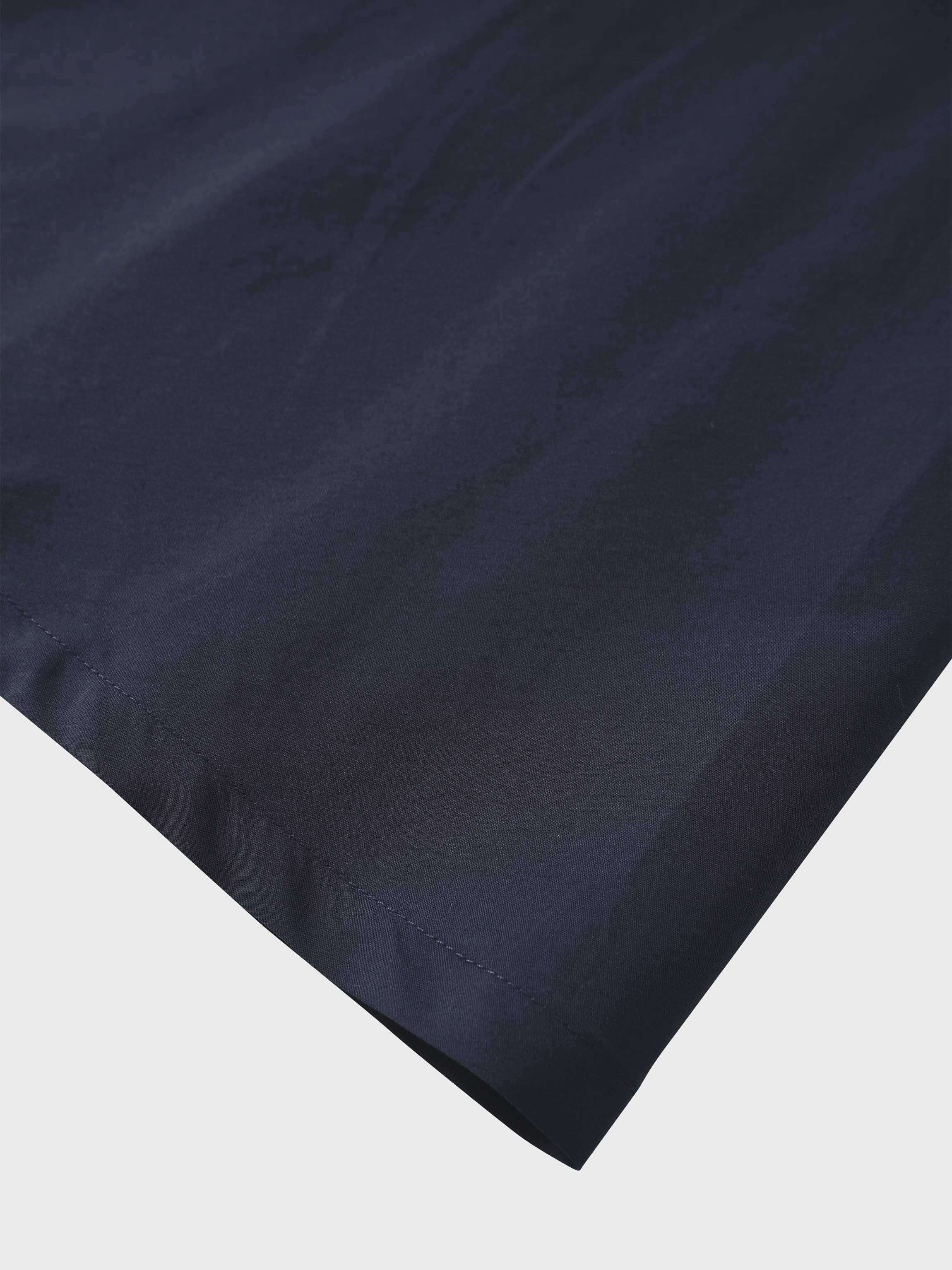 Elastic Back Maxi Cotton Blend Skirt-Navy