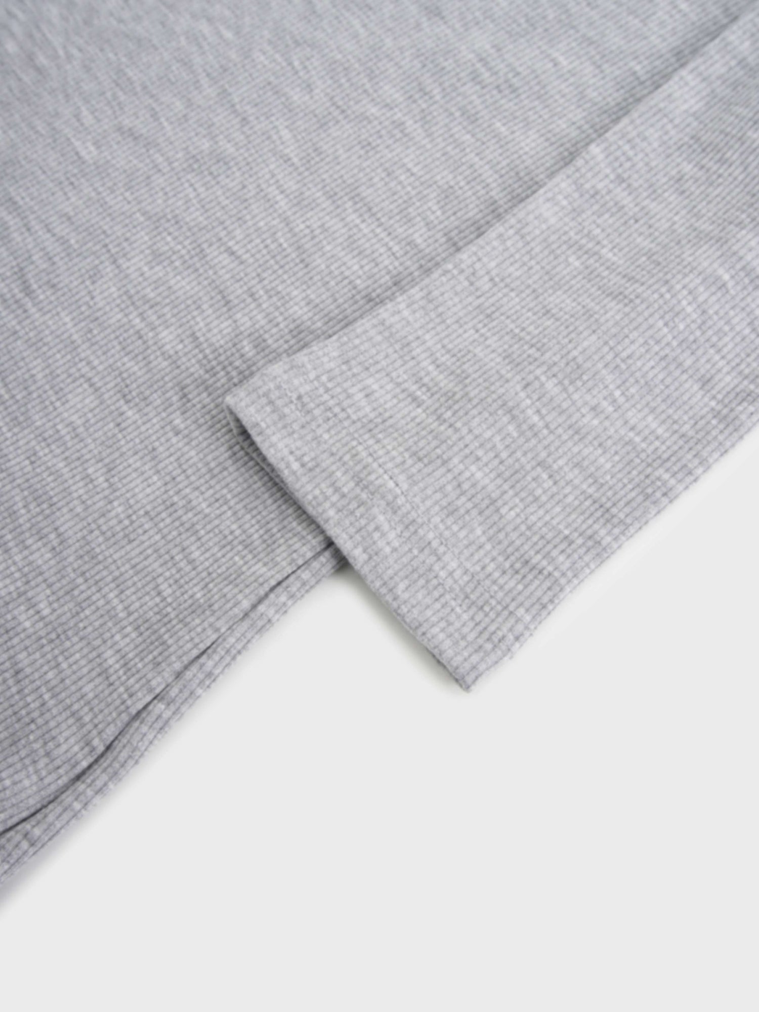 Soft Ribbed High V Tee-Heathered Grey