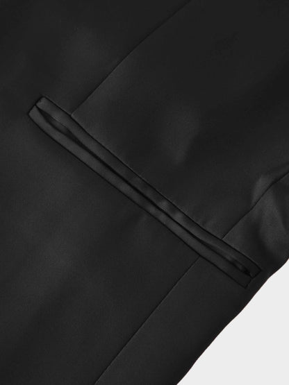 Satin Evening Blazer-Black
