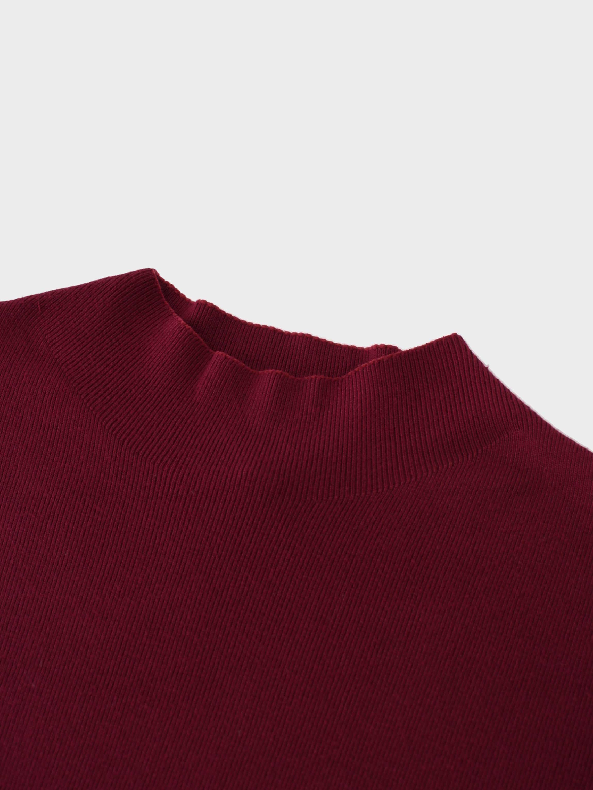 Oversized Soft Knit Sweater-Burgundy