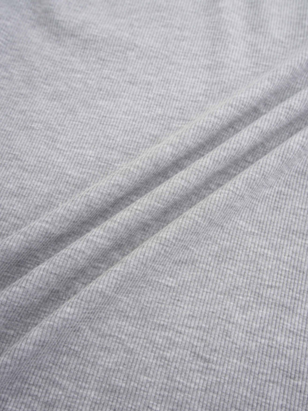 Soft Ribbed High V Tee-Heathered Grey
