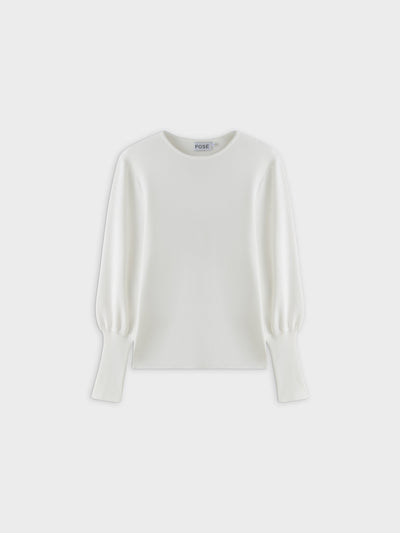 High Cuff Sweater-Cream