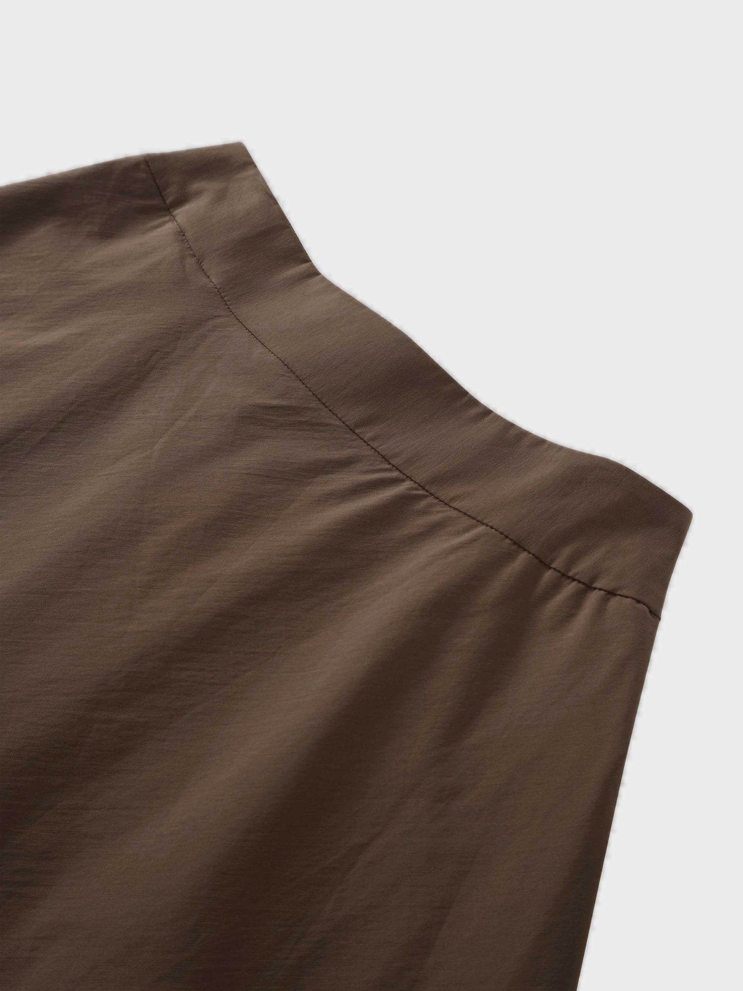 Elastic Back Maxi Cotton Blend Skirt-Mocha Mousse