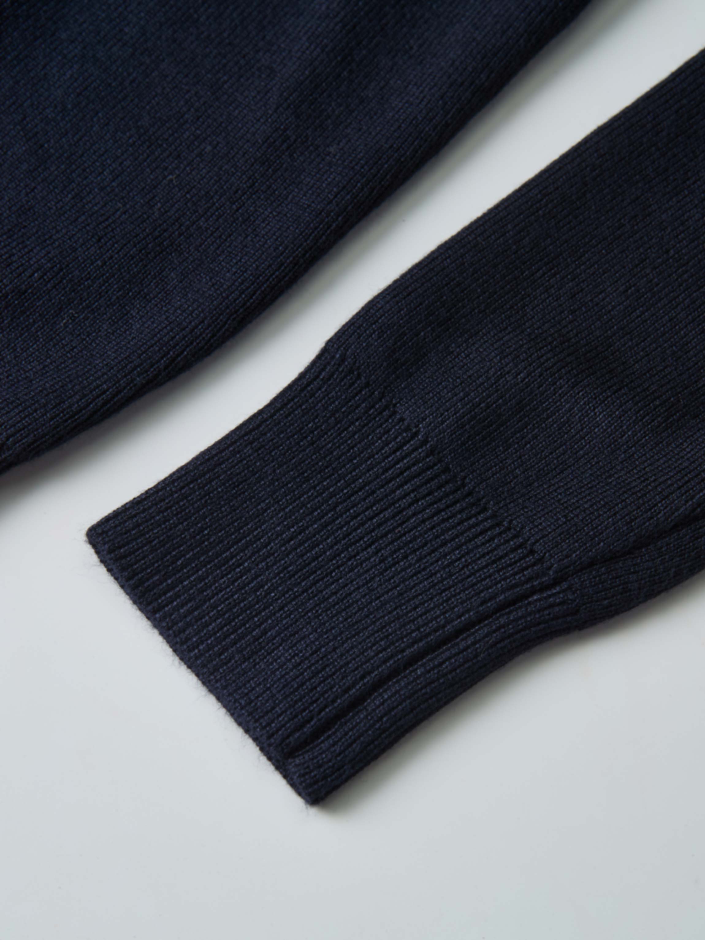Basic Crew Knit Cardigan 20"- Navy