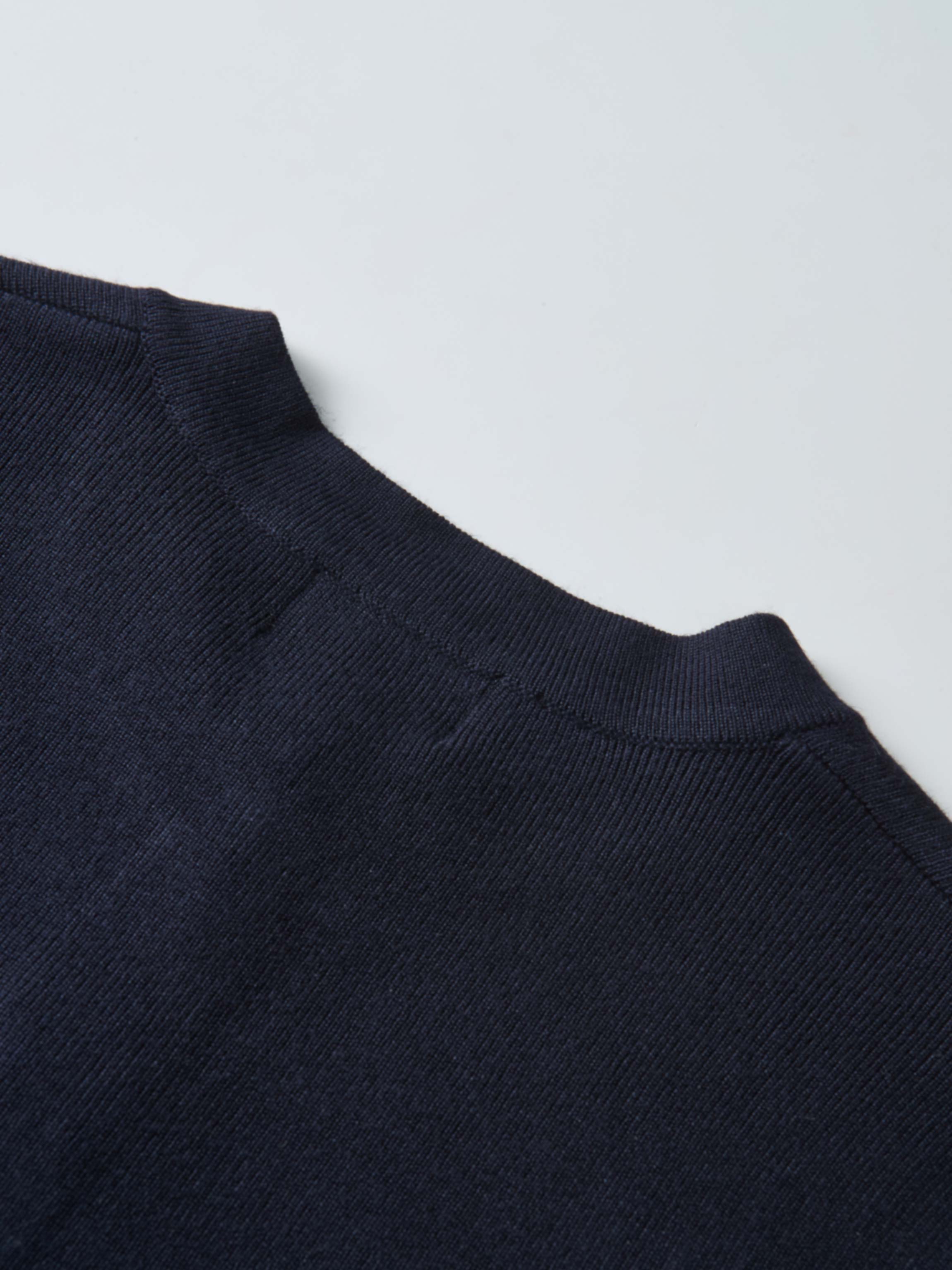 Basic Crew Knit Cardigan 20"- Navy
