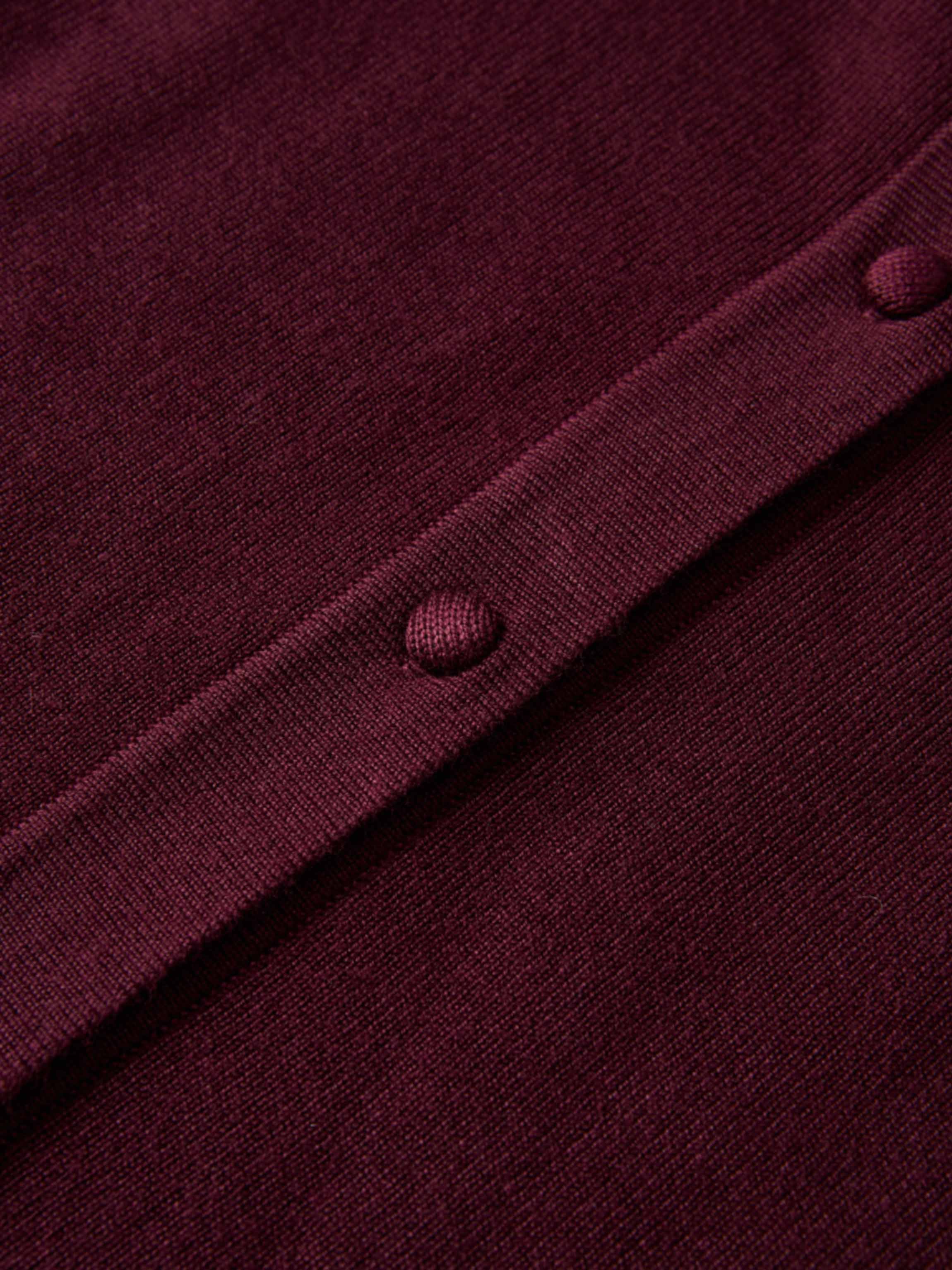 Basic Crew Knit Cardigan 20"- Burgundy