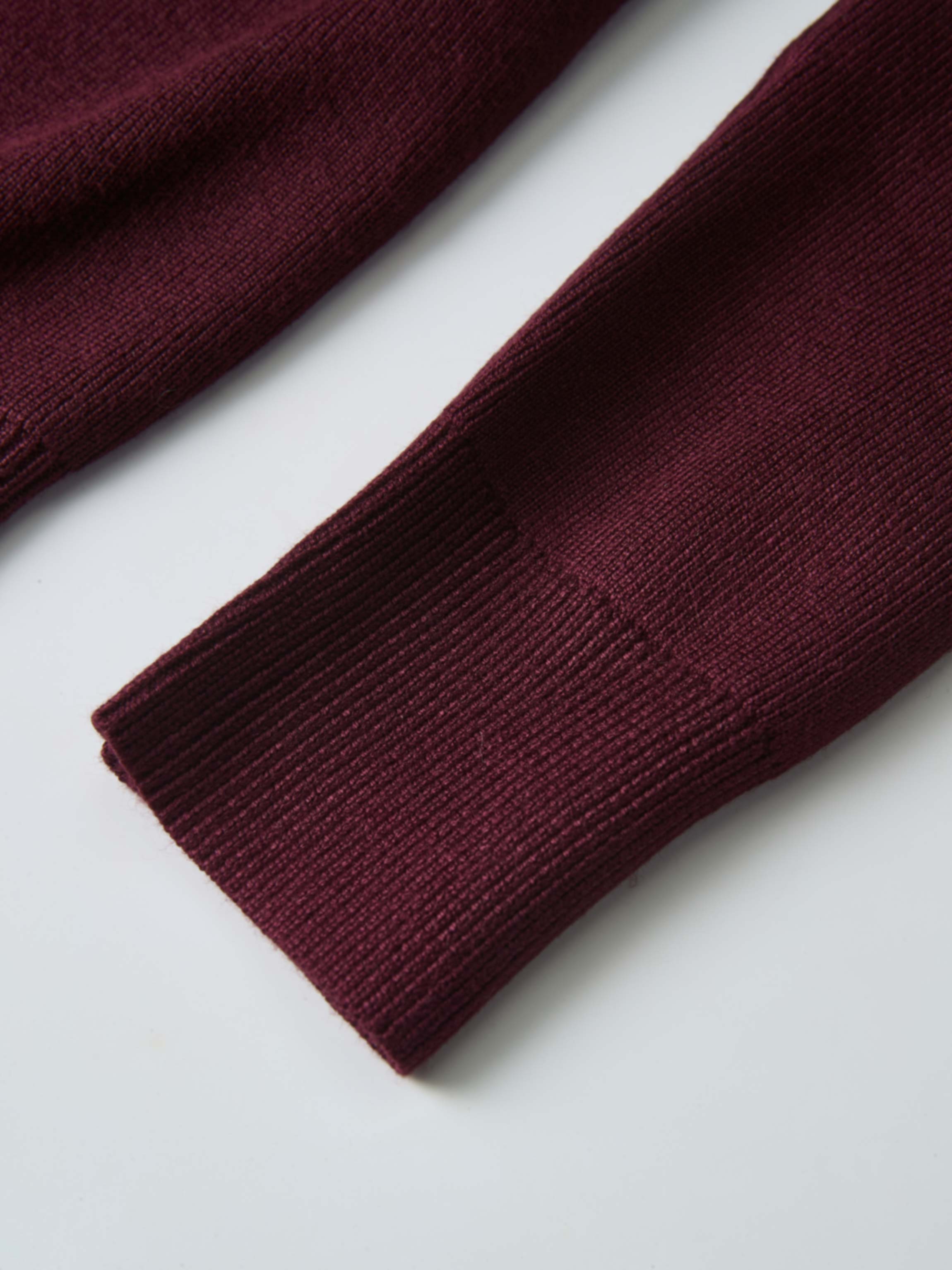 Basic Crew Knit Cardigan 20"- Burgundy